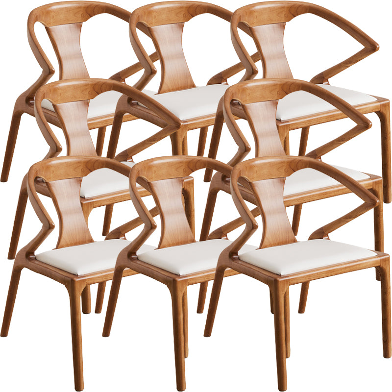 Contemporary Style Open Back Solid Wood Dining Arm Chair for Home