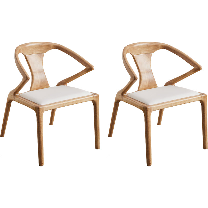 Contemporary Style Open Back Solid Wood Dining Arm Chair for Home