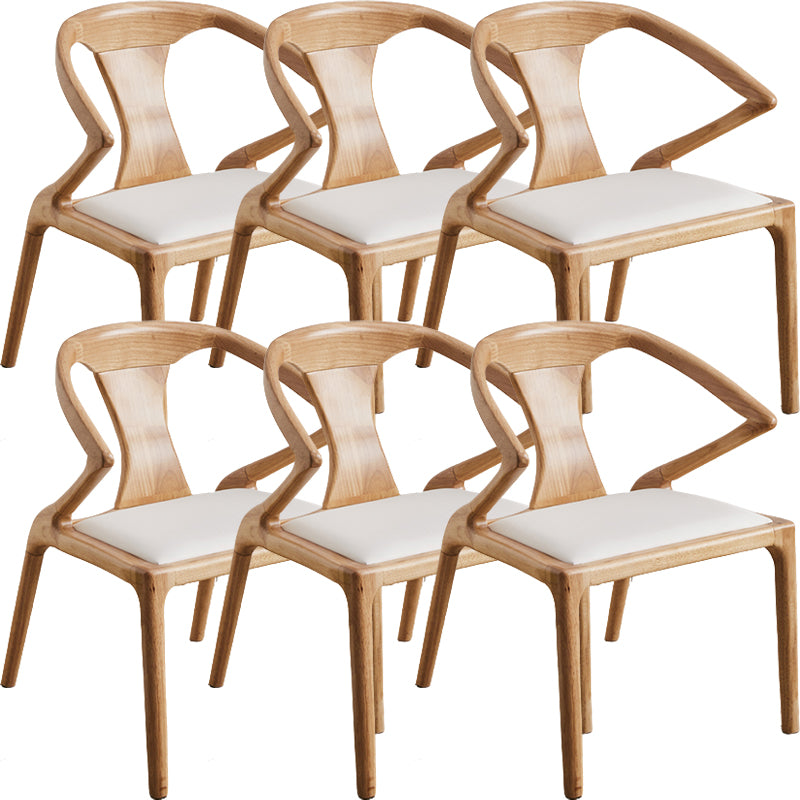 Contemporary Style Open Back Solid Wood Dining Arm Chair for Home