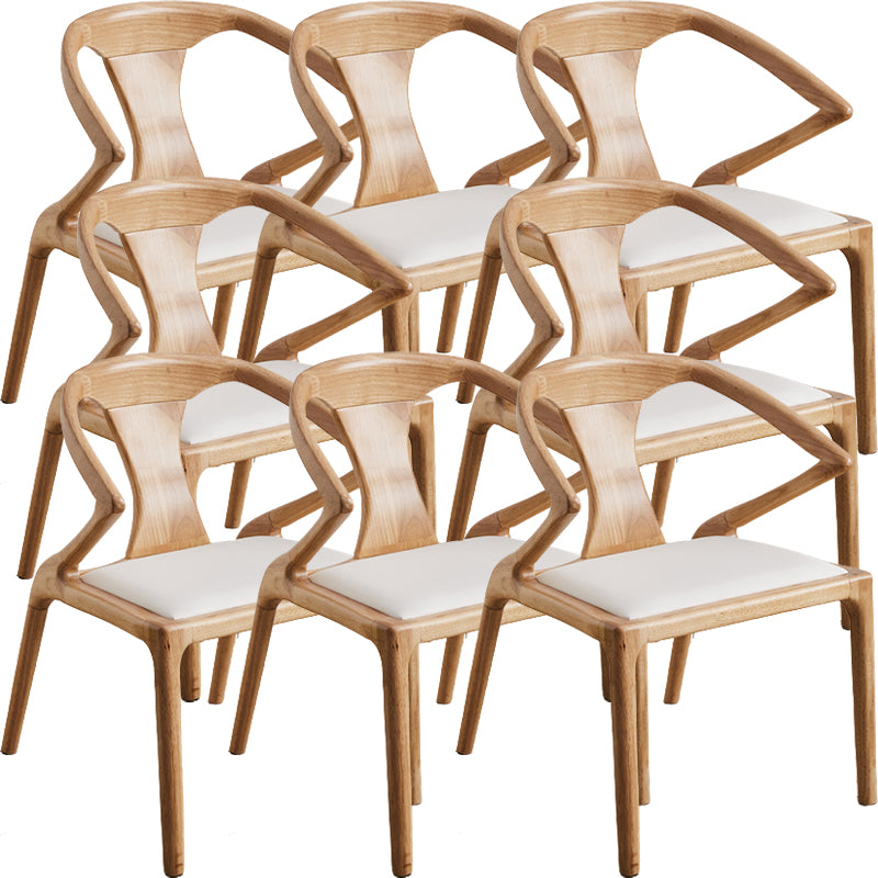 Contemporary Style Open Back Solid Wood Dining Arm Chair for Home