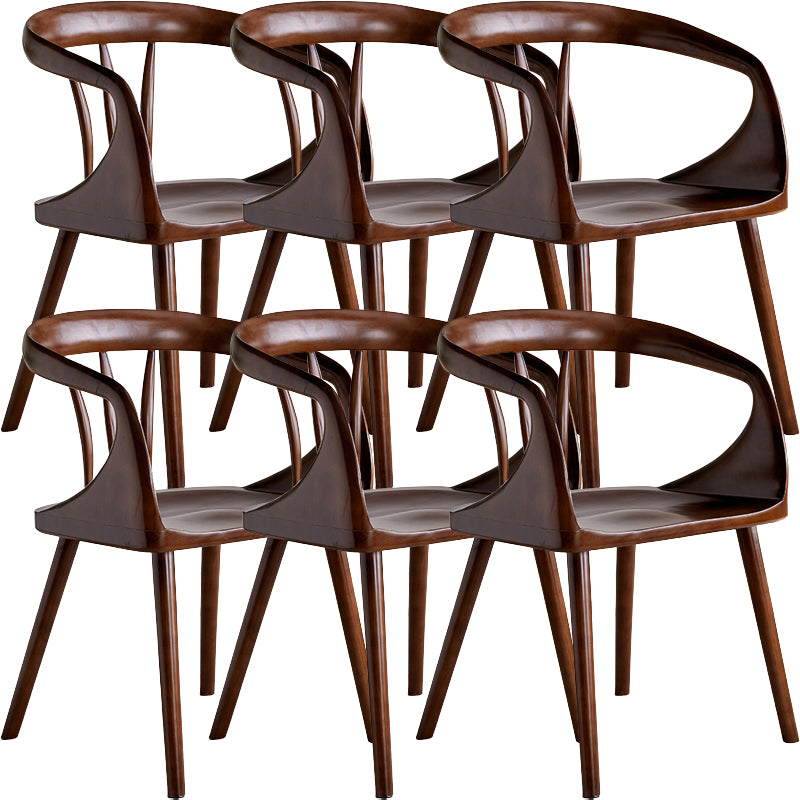 Contemporary Style Open Back Solid Wood Dining Arm Chair for Home
