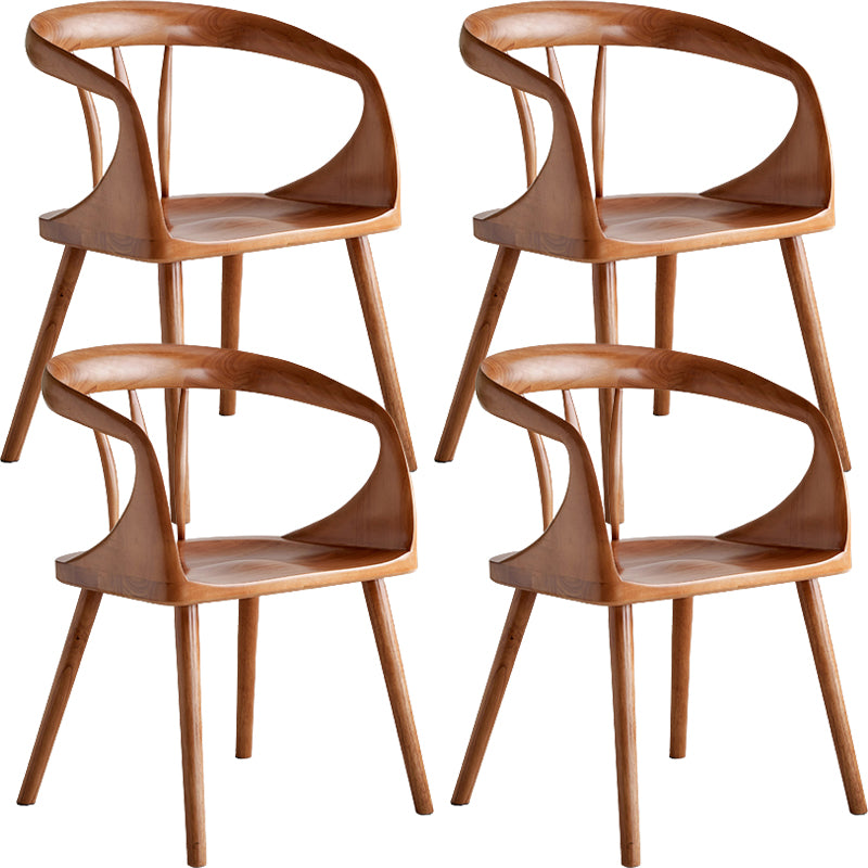 Contemporary Style Open Back Solid Wood Dining Arm Chair for Home