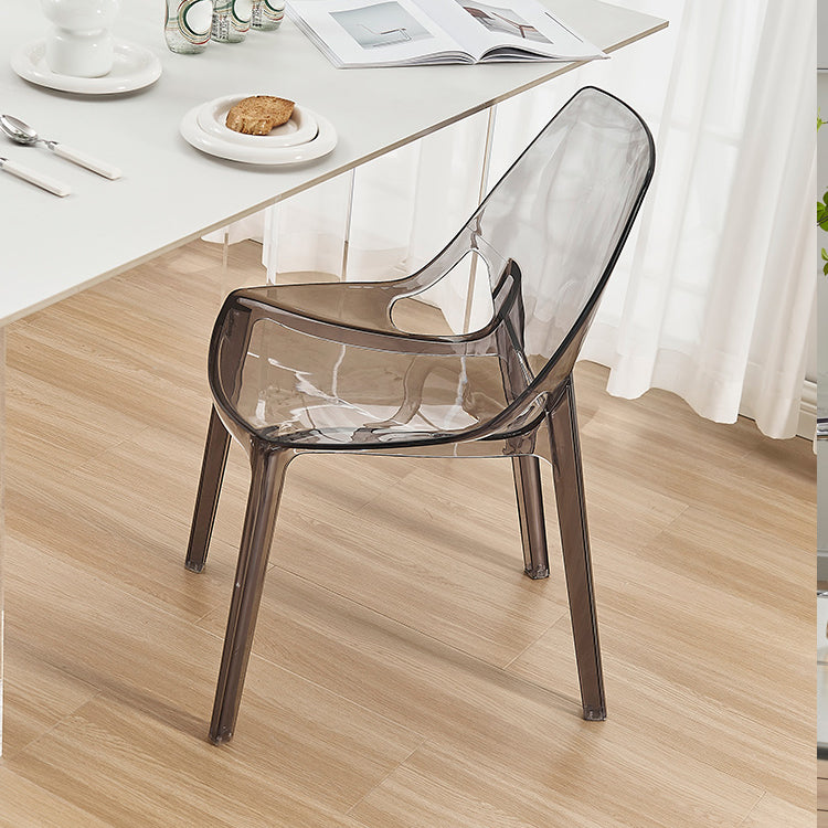 Dining Room Modern Plastic Armless Parsons Dining Side Chair