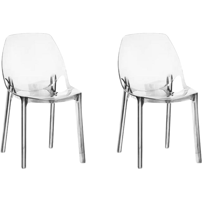 Dining Room Modern Plastic Armless Parsons Dining Side Chair