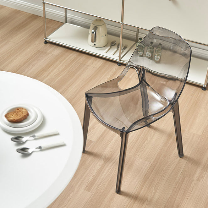 Dining Room Modern Plastic Armless Parsons Dining Side Chair
