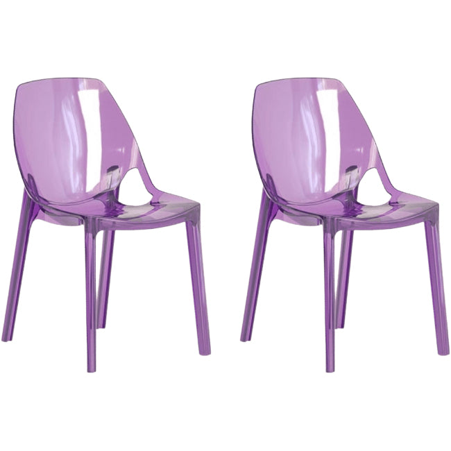 Dining Room Modern Plastic Armless Parsons Dining Side Chair