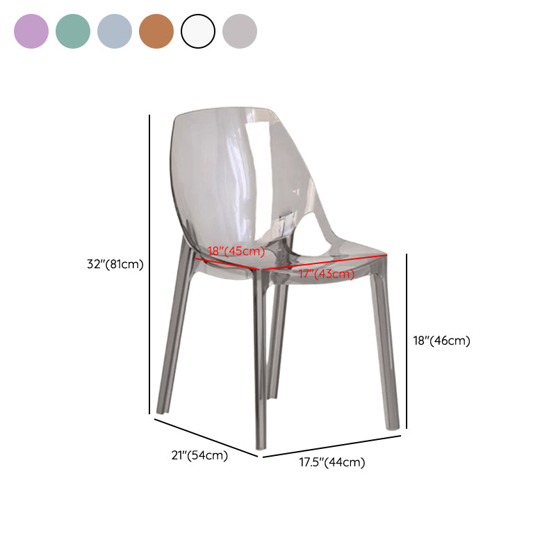 Dining Room Modern Plastic Armless Parsons Dining Side Chair
