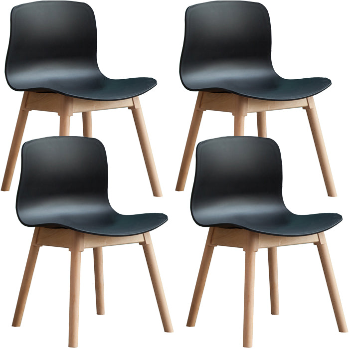 Contemporary Dining Room Wood Parsons Armless Dining Side Chair