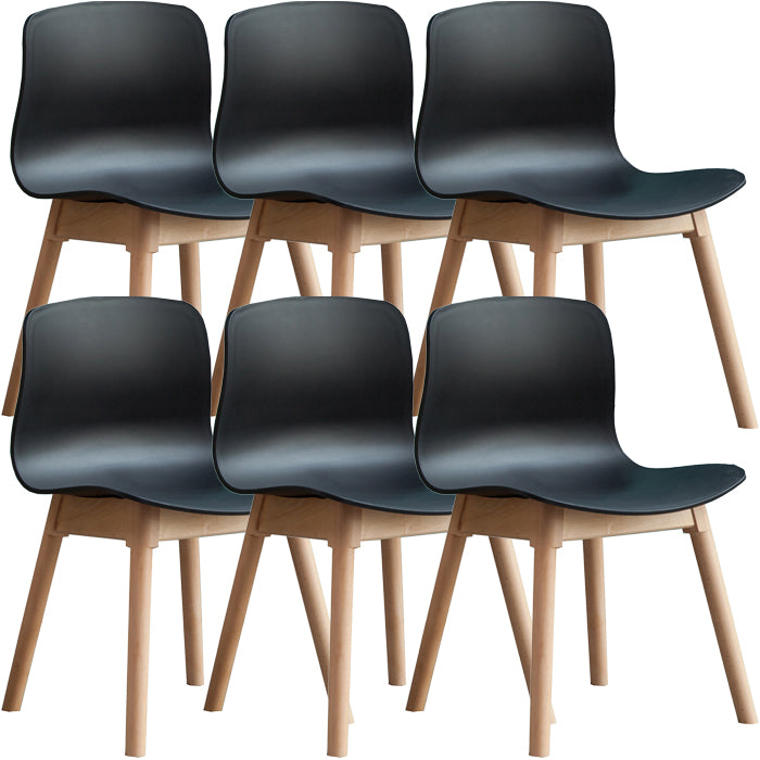 Contemporary Dining Room Wood Parsons Armless Dining Side Chair