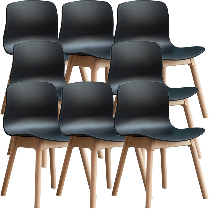Contemporary Dining Room Wood Parsons Armless Dining Side Chair