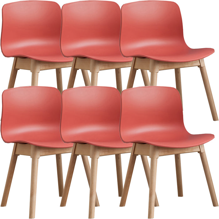 Contemporary Dining Room Wood Parsons Armless Dining Side Chair