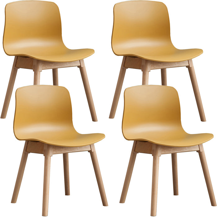 Contemporary Dining Room Wood Parsons Armless Dining Side Chair
