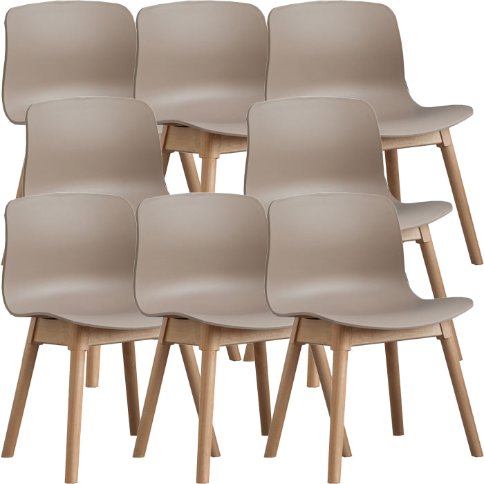 Contemporary Dining Room Wood Parsons Armless Dining Side Chair