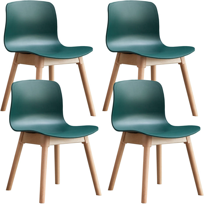 Contemporary Dining Room Wood Parsons Armless Dining Side Chair