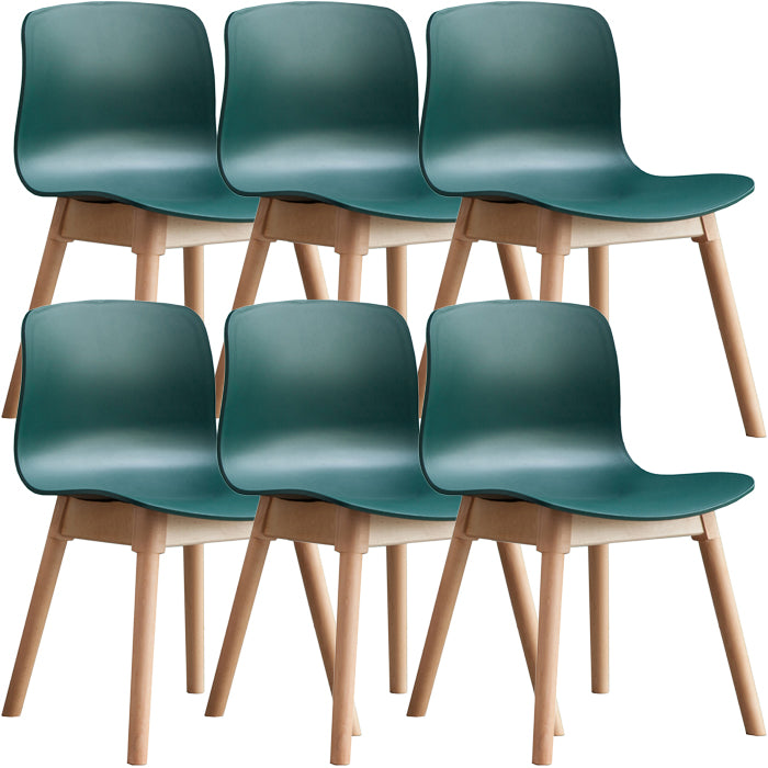Contemporary Dining Room Wood Parsons Armless Dining Side Chair