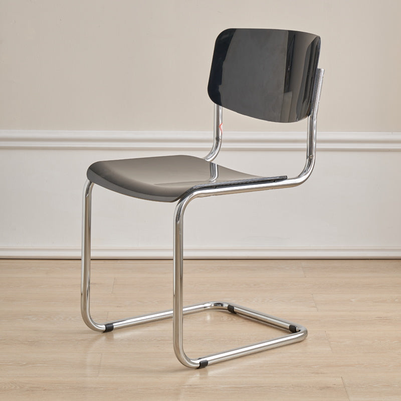 Contemporary Dining Room Silver Leg Open Back Armless Dining Chair