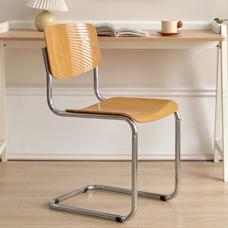 Contemporary Dining Room Silver Leg Open Back Armless Dining Chair