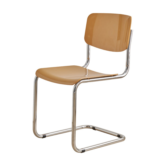 Contemporary Dining Room Silver Leg Open Back Armless Dining Chair