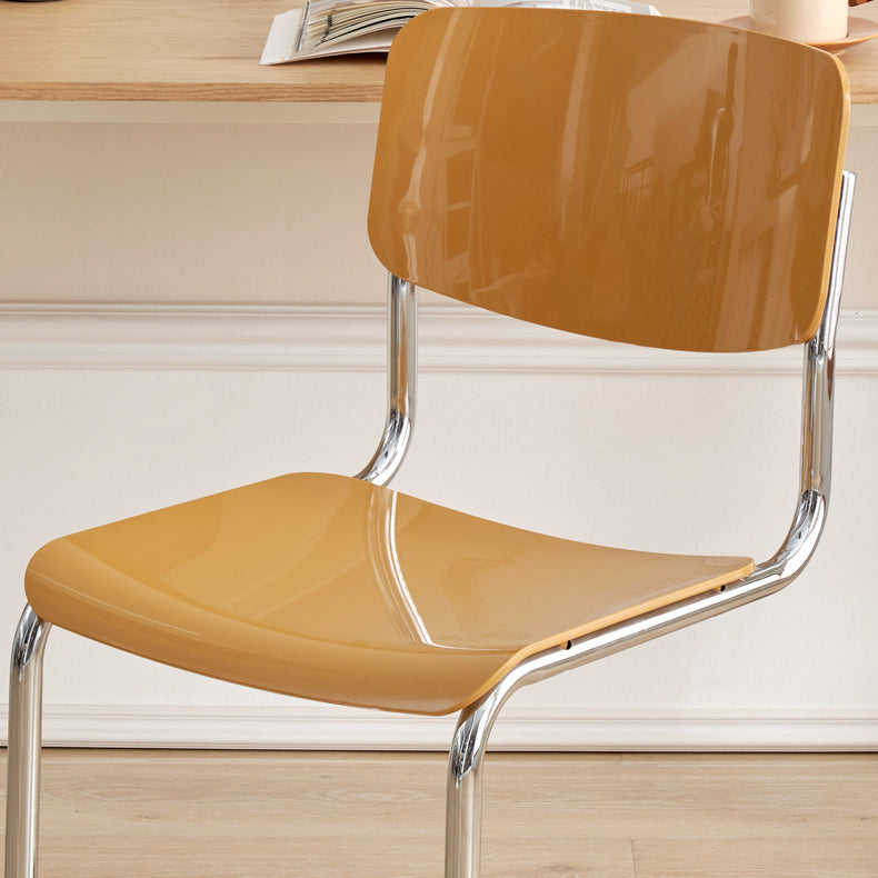 Contemporary Dining Room Silver Leg Open Back Armless Dining Chair
