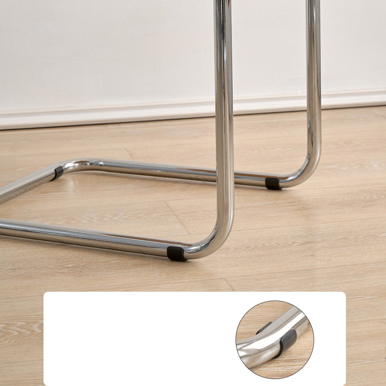 Contemporary Dining Room Silver Leg Open Back Armless Dining Chair