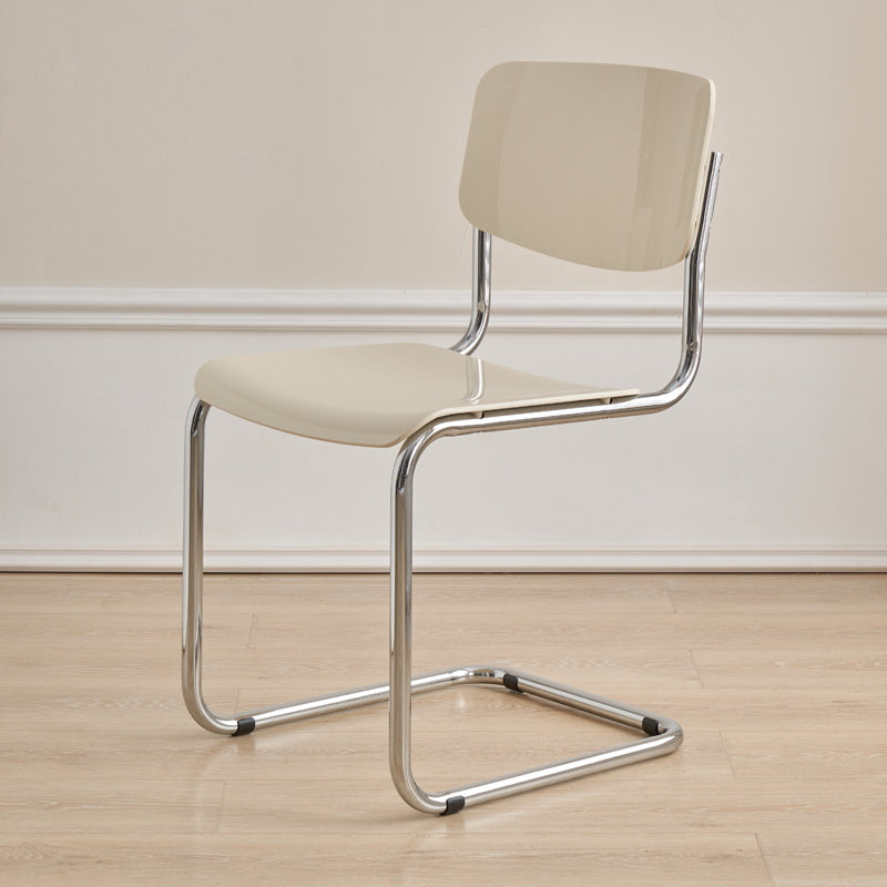 Contemporary Dining Room Silver Leg Open Back Armless Dining Chair