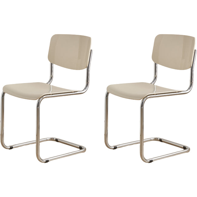 Contemporary Dining Room Silver Leg Open Back Armless Dining Chair