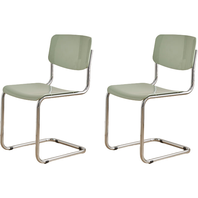 Contemporary Dining Room Silver Leg Open Back Armless Dining Chair