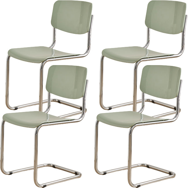 Contemporary Dining Room Silver Leg Open Back Armless Dining Chair