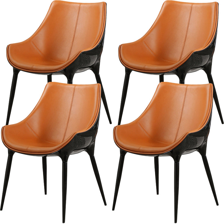 Contemporary Indoor Faux Leather Armless Upholstered Parsons Dining Chair