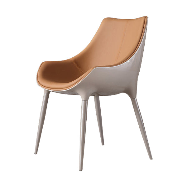 Contemporary Indoor Faux Leather Armless Upholstered Parsons Dining Chair