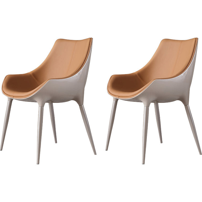 Contemporary Indoor Faux Leather Armless Upholstered Parsons Dining Chair