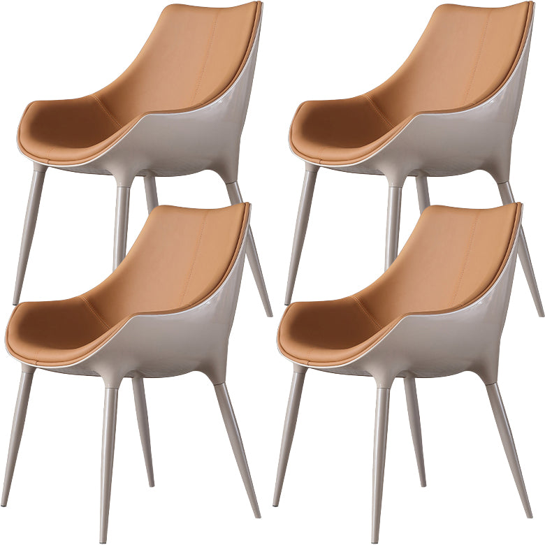 Contemporary Indoor Faux Leather Armless Upholstered Parsons Dining Chair