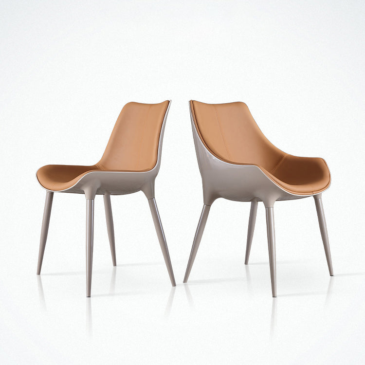 Contemporary Indoor Faux Leather Armless Upholstered Parsons Dining Chair