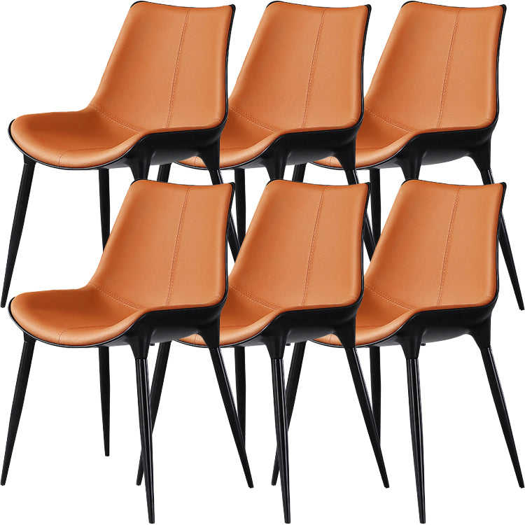 Contemporary Indoor Faux Leather Armless Upholstered Parsons Dining Chair