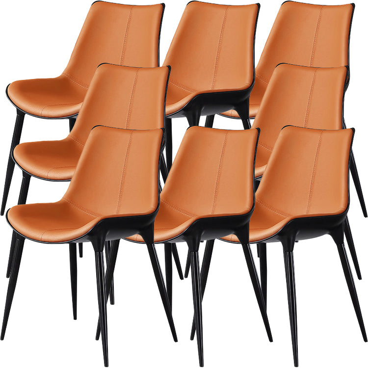 Contemporary Indoor Faux Leather Armless Upholstered Parsons Dining Chair