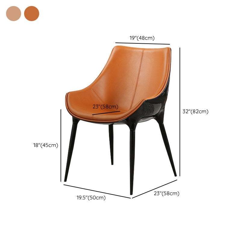 Contemporary Indoor Faux Leather Armless Upholstered Parsons Dining Chair