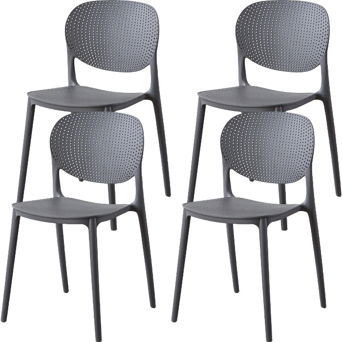 Contemporary Style Open Back Plastic Home Use Dining Side Chair