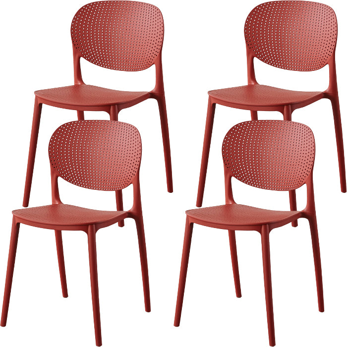 Contemporary Style Open Back Plastic Home Use Dining Side Chair