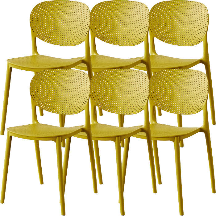 Contemporary Style Open Back Plastic Home Use Dining Side Chair