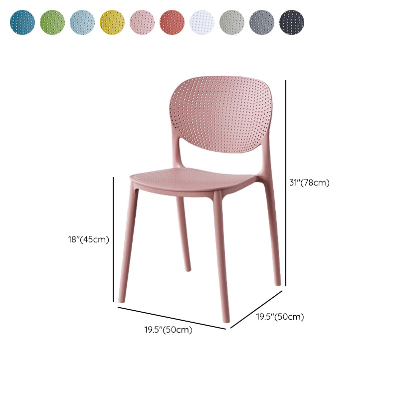 Contemporary Style Open Back Plastic Home Use Dining Side Chair