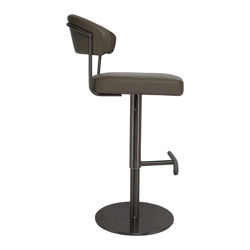 Modern Style Adjustable Backrest High Stool with Leather Cushion