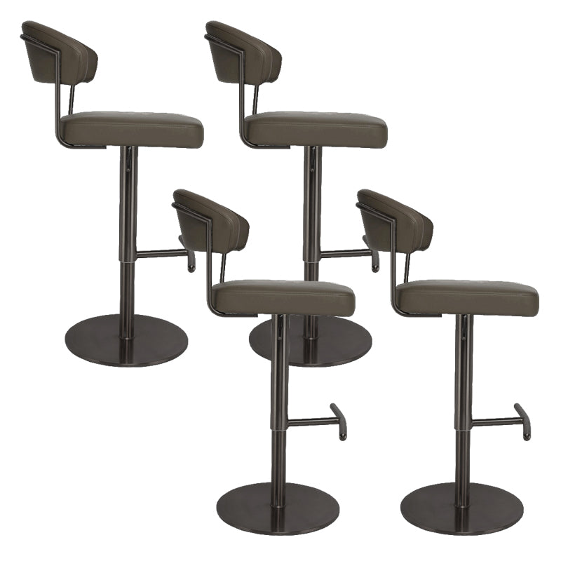 Modern Style Adjustable Backrest High Stool with Leather Cushion