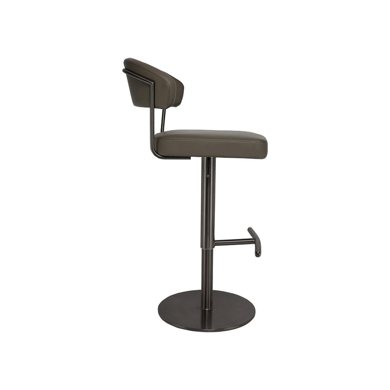 Modern Style Adjustable Backrest High Stool with Leather Cushion