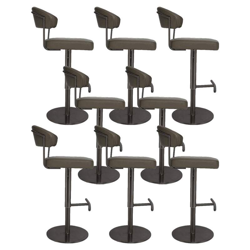 Modern Style Adjustable Backrest High Stool with Leather Cushion