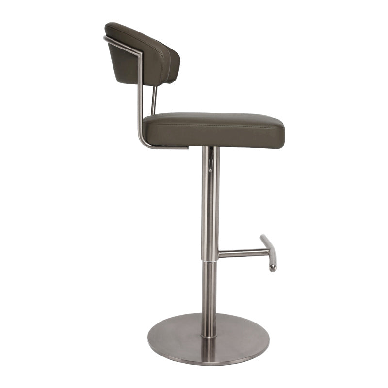 Modern Style Adjustable Backrest High Stool with Leather Cushion