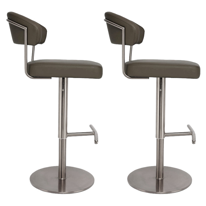 Modern Style Adjustable Backrest High Stool with Leather Cushion
