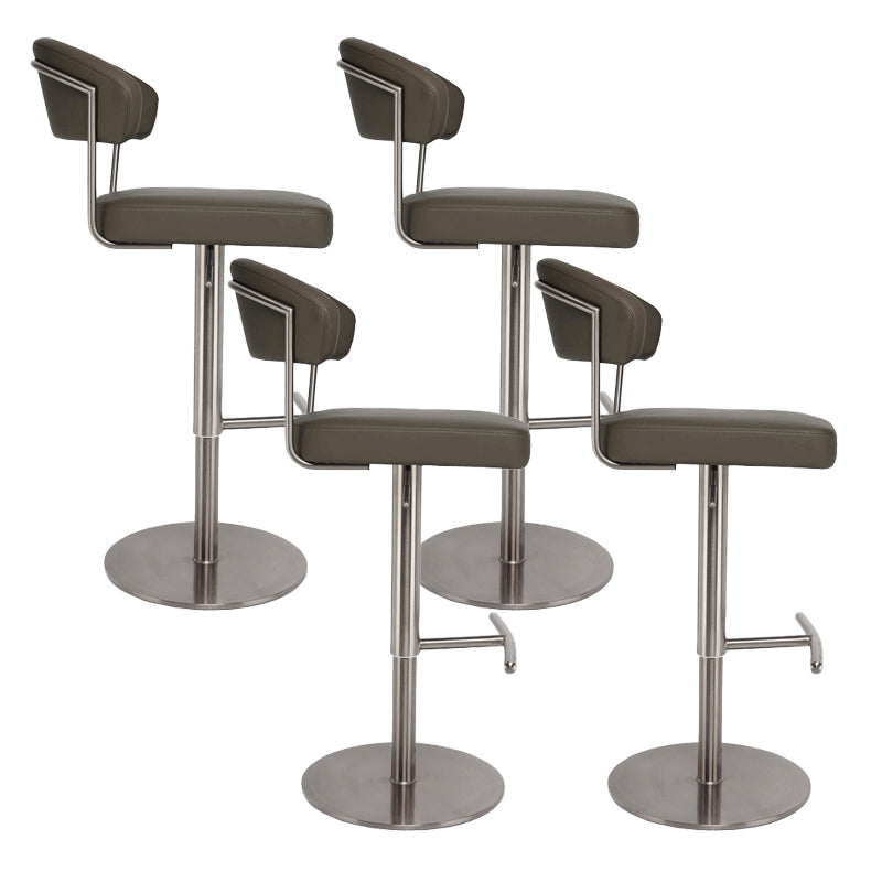 Modern Style Adjustable Backrest High Stool with Leather Cushion