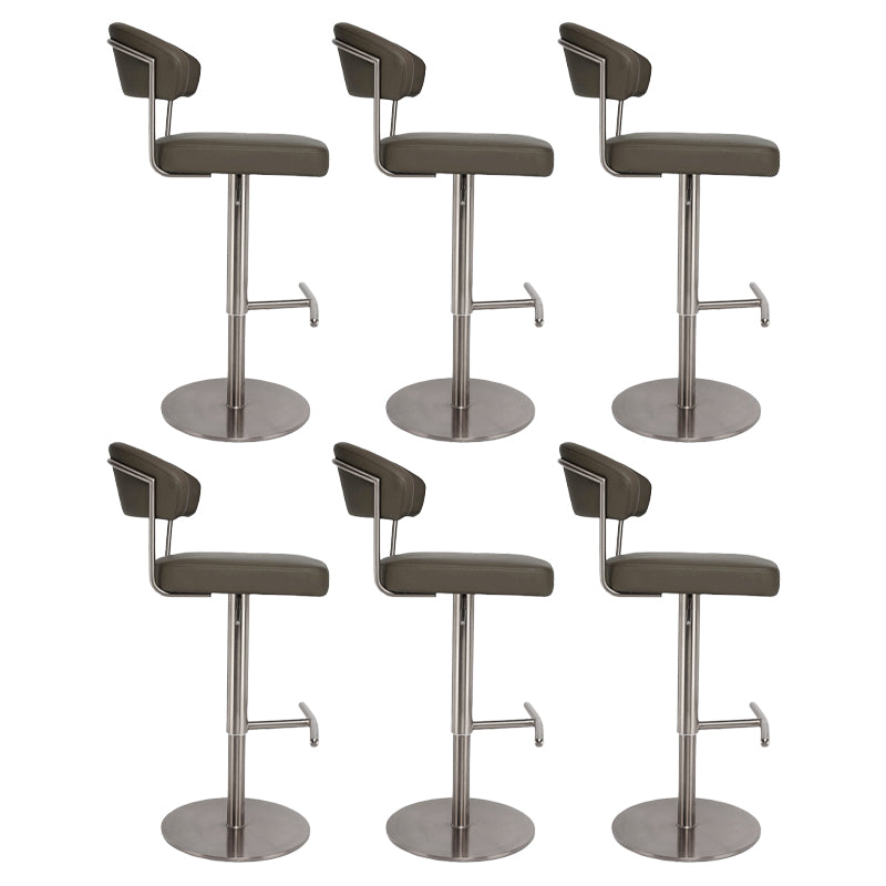 Modern Style Adjustable Backrest High Stool with Leather Cushion