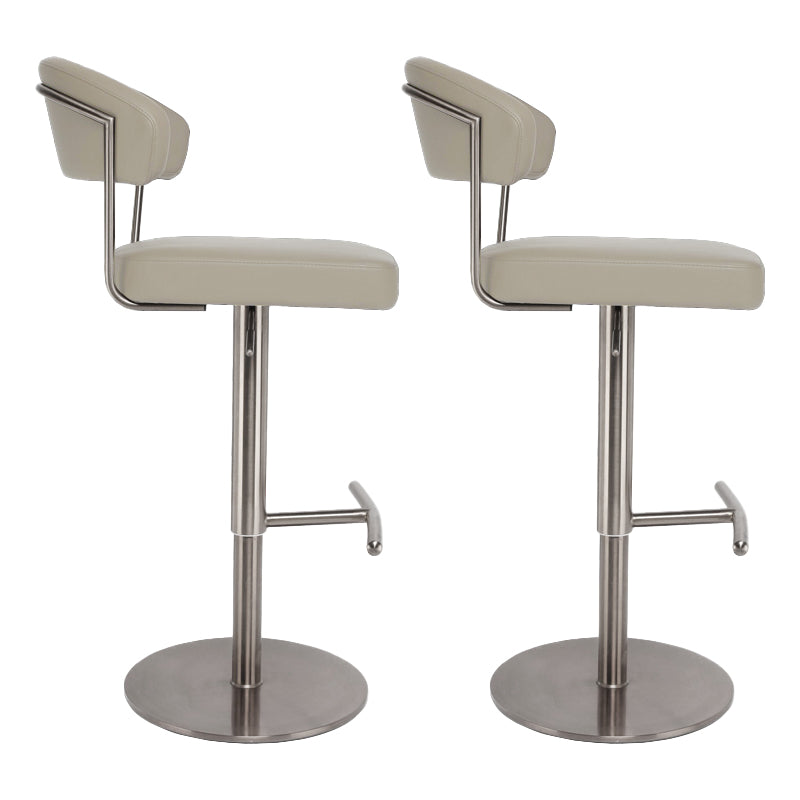 Modern Style Adjustable Backrest High Stool with Leather Cushion