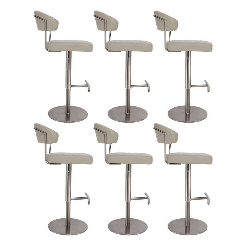 Modern Style Adjustable Backrest High Stool with Leather Cushion